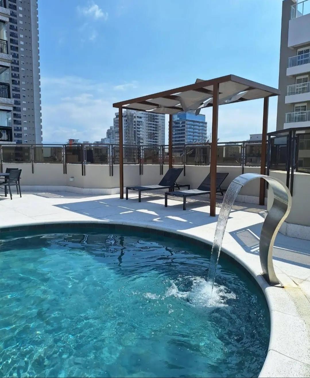 Lindo Flat No Edificio Cosmopolitan, Com Garagem E Piscina Lägenhet Santos  Exteriör bild
